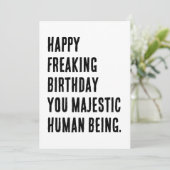 Happy Freaking Birthday Grappig Sarcastisch Feestdagenkaart (Staand voorkant)