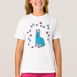 Happy French Bull Dog Girl White T shirt