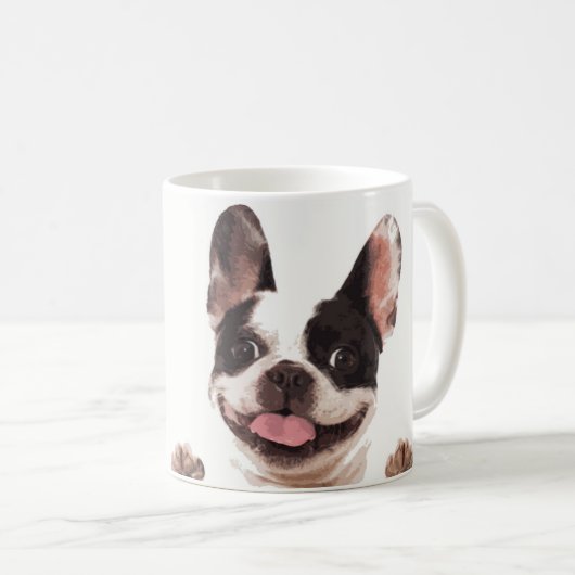 Happy French Bulldog Coffee Mok (Voorkant rechts)