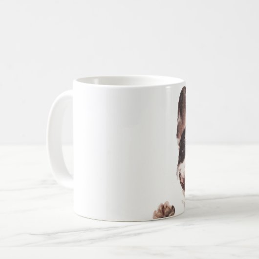 Happy French Bulldog Coffee Mok (Voorkant links)