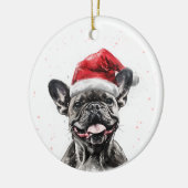 Happy French Bulldog Dog Christmas Personalized Keramisch Ornament (Links)