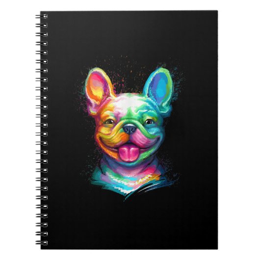 Happy French Bulldog Smiling Face Notitieboek (Voorkant)
