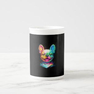 Happy French Bulldog Smiling Face Porselein Kop