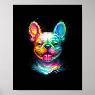 Happy French Bulldog Smiling Face Poster