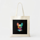 Happy French Bulldog Smiling Face Tote Bag (Voorkant)