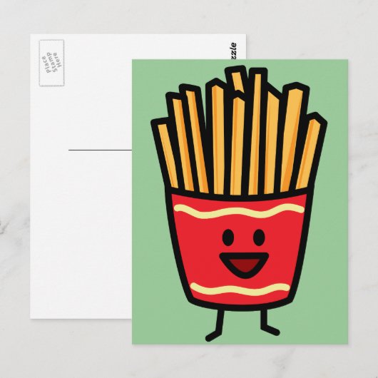 Happy French Fries Briefkaart (Voorkant / Achterkant)