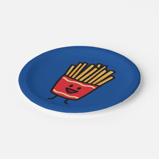 Happy French Fries Papieren Bordje (Gekanteld)