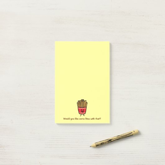 Happy French Fries Post-it® Notes (Op bureau)