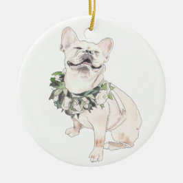 Happy Frenchie Keramisch Ornament