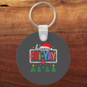 Happy Fri-yay Christmas Teacher Festive Holiday Sc Sleutelhanger (Voorkant)