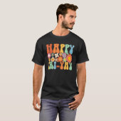 Happy Fri Yay Friday Fun Teacher Groovy T-shirt (Voorkant volledig)