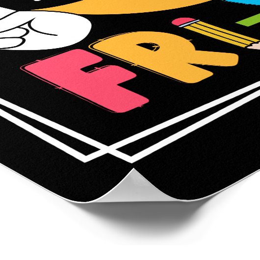 Happy Fri-Yay Grappig Vrijdag Weekend Leraar Stude Poster (Hoek)