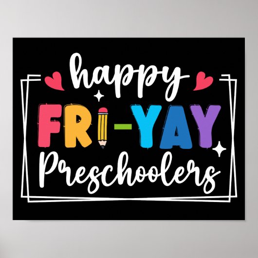 Happy Fri-Yay kleuters Grappige leraar Student Poster (Voorkant)