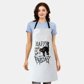 Happy Friday 13th Black Cat Scary Halloween Shirt Schort (Gedragen)