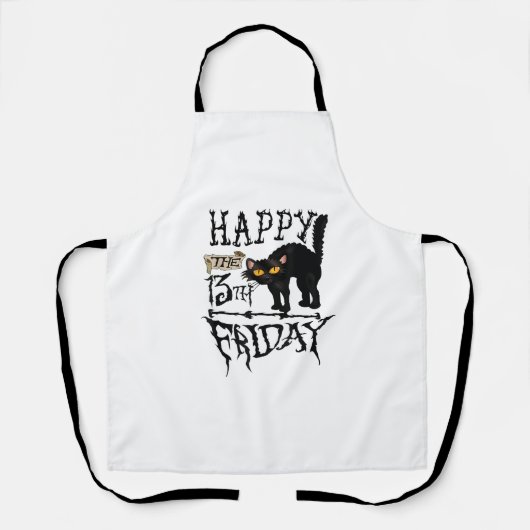 Happy Friday 13th Black Cat Scary Halloween Shirt Schort (Voorkant)