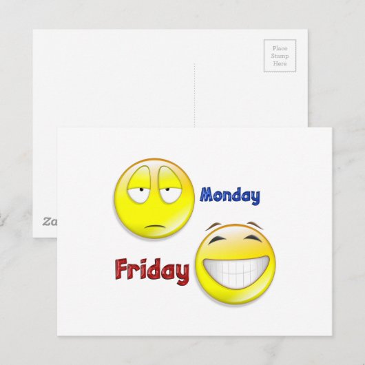 Happy Friday Face Briefkaart (Voorkant / Achterkant)