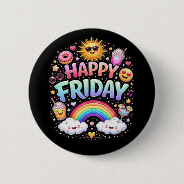 Happy Friday Ronde Button 5,7 Cm
