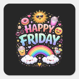 Happy Friday Vierkante Sticker