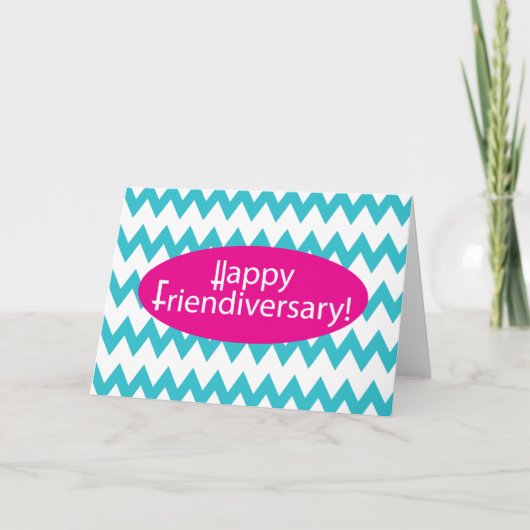 Happy Friendiary Chevron Design Kaart (Voorkant)
