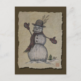 Happy Friendly Snowman Briefkaart