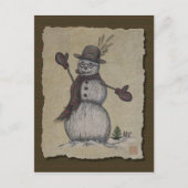 Happy Friendly Snowman Briefkaart (Voorkant)