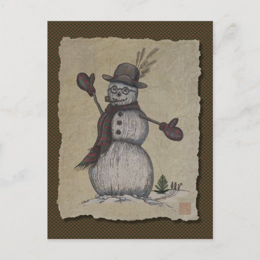 Happy Friendly Snowman Briefkaart (Voorkant)