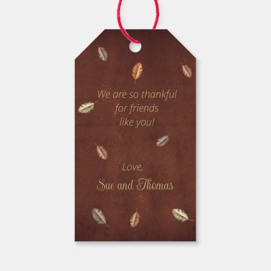 Happy Friends Giving Foxes in Herfst Foliage - Cadeaulabel (Achterkant)