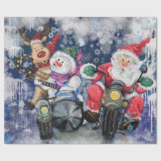 Happy Friends Grappig Kerstinpakpapier Cadeaupapier (Vlak)
