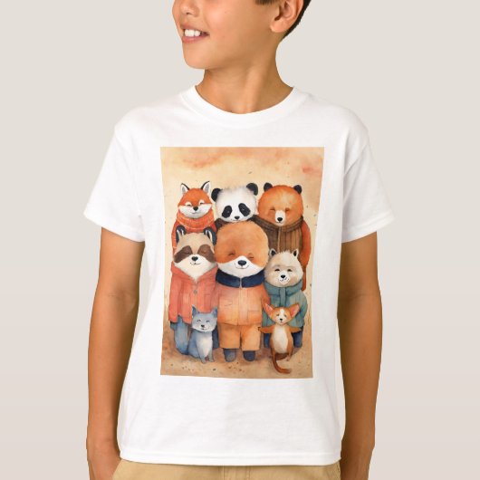 Happy Friends Knuffelen kind Tshirt (Voorkant)