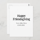 Happy friendsgiving add name with love date simple briefkaart (Voorkant / Achterkant)