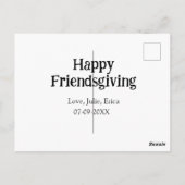 Happy friendsgiving add name with love date simple briefkaart (Achterkant)