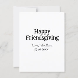Happy friendsgiving add name with love date simple briefkaart