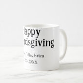 Happy friendsgiving add name with love date simple koffiemok (Voorkant rechts)
