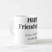 Happy friendsgiving add name with love date simple koffiemok (Voorkant links)