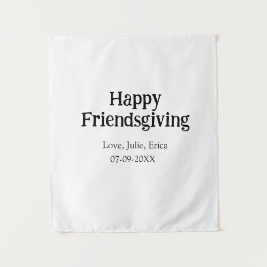 Happy friendsgiving add name with love date simple wandkleed (Voorkant)