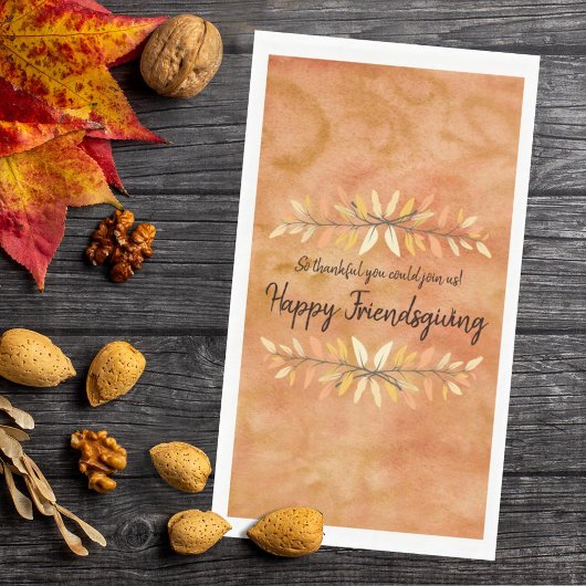 Happy Friendsgiving Autumn Color Leaf Servet