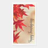 Happy Friendsgiving Autumn Red Maple Leaves Servet (Voorkant)