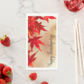 Happy Friendsgiving Autumn Red Maple Leaves Servet (Insitu)