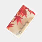 Happy Friendsgiving Autumn Red Maple Leaves Servet (Hoek)