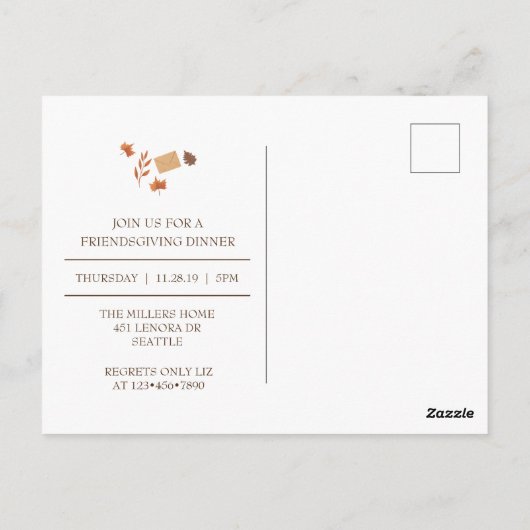 Happy Friendsgiving Briefkaart (Achterkant)