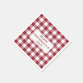 Happy Friendsgiving Burgundy Gingham Check Servet (Hoek)