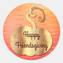 Happy Friendsgiving Faux Gold Herfst Pompoen