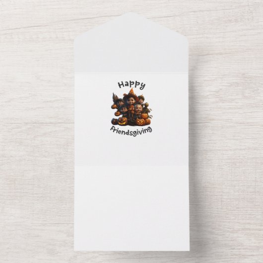 Happy Friendsgiving groeten All In One Uitnodiging (Binnen)