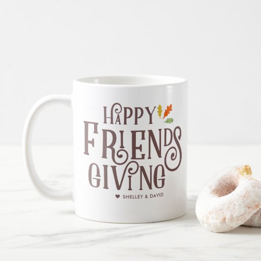 Happy Friendsgiving Herfst Festive - Gepersonalise Koffiemok (Met donut)