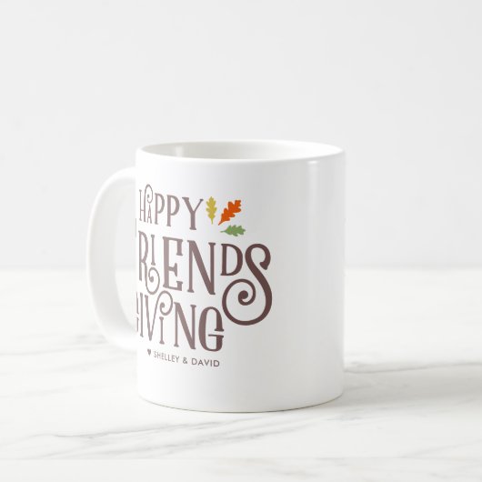 Happy Friendsgiving Herfst Festive - Gepersonalise Koffiemok (Voorkant links)