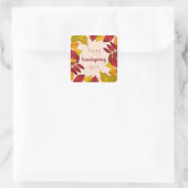 Happy Friendsgiving met herfstbladeren Vierkante Sticker (Tas)
