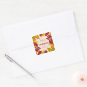 Happy Friendsgiving met herfstbladeren Vierkante Sticker (Envelop)