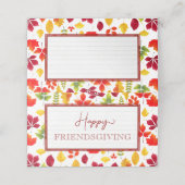 Happy Friendsgiving najaarsfeast van de avondeten Plaatskaartje (Buitenkant ongevouwen)