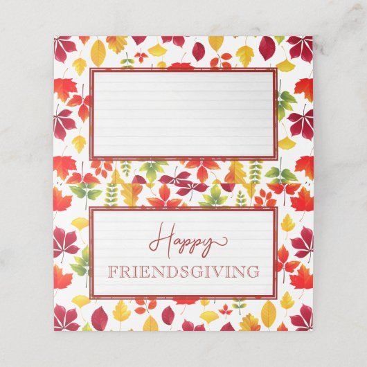 Happy Friendsgiving najaarsfeast van de avondeten Plaatskaartje (Buitenkant ongevouwen)