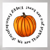 Happy Friendsgiving pompoen bedankt Poster (Voorkant)